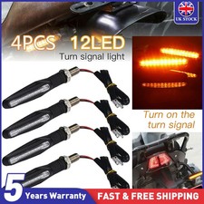 4Pcs Motorcycle Motorbike Turn Signal Light Indicators Lamp Amber Mini LED 12V