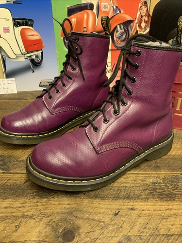 Martens purple leather vgc - martens,