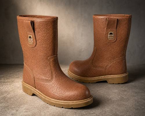 Mens leather steel toe - steel, cap