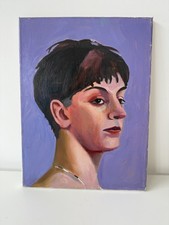 Original Vintage Oil Painting on Canvas Portrait of a Woman by  Stewart Ganley