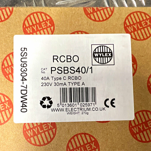 Wylex rcbo psbs40 - wylex, c