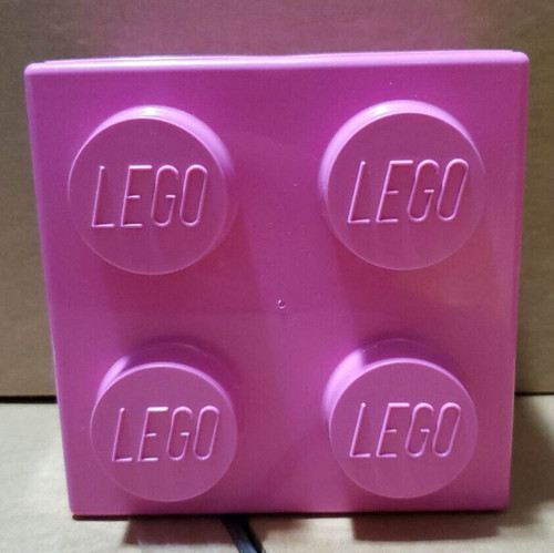 Square pink lego storage box - square,