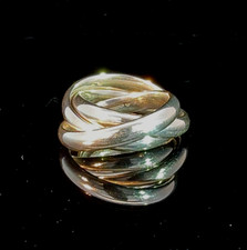 Sterling Silver 925 Russian Wedding Ring – 3 Interlocking Bands –Size R