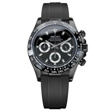 Day Seiktona Mod Out Black - 40mm VK63 Hybrid (Mechanical Quartz Chronograph)