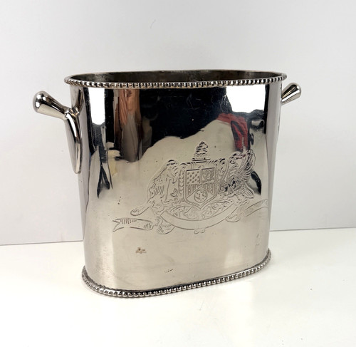 Vintage silver oval wine - silver,
