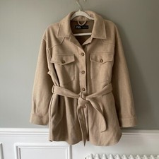 Womens Zara Belted Camel Coat