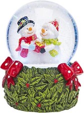Snow Globes Musical for Christmas Battery LED Lights & Wind Up & Play Celebright