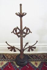 Unusual Decorative Mounted Cast Iron Railing on Wooden Base