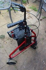 Drive 3-wheeled  Walker with bag Rollator (125kg max) Tri-walker Red