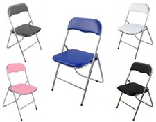 Stackable Folding Square Chair Soft Padded Seat Foldable Lightweight Home Office