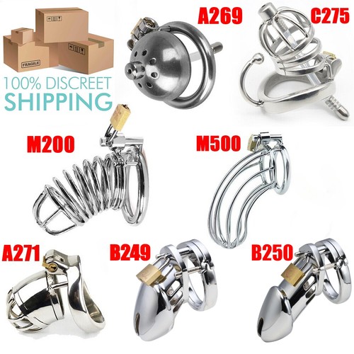 Male stainless steel chastity - steel,