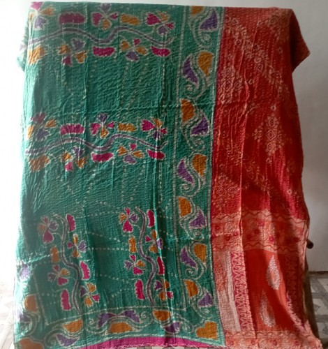 Vintage kantha quilt throw - kantha,