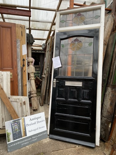Antique front door - door, frame