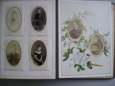 VICTORIAN'WHITE FLOWER'  LEATHER PHOTO ALBUM CONTAINING 81 PHOTOS