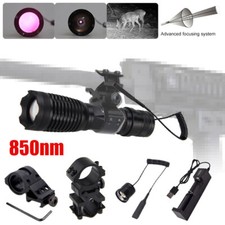 Rechargeable 850/940nm IR Infrared Flashlight Night Vision Torch Lamp Rail Mount