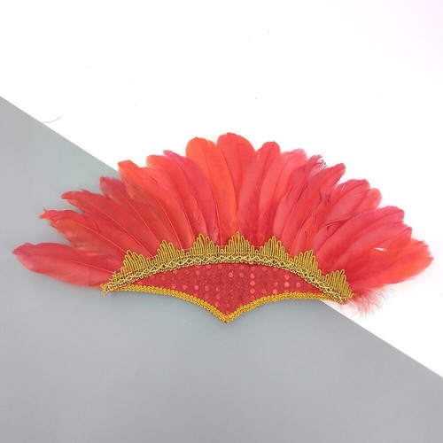 Head mounted feather headdress - head-mounted,
