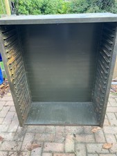 VINTAGE METAL PRINTERS TYPECASE CABINET HOLDS 20 nr VERY STRONG LETTERPRESS RACK