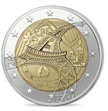 2 Euro Commemorative France 2024 Paris 2024 ''Eiffel Tower'' UNC