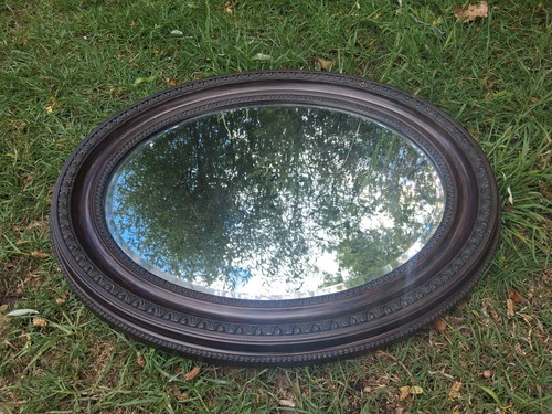 Antique oval bevelled glass - oval,