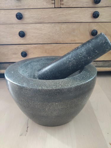 Granite mortar and - granite, pestle.