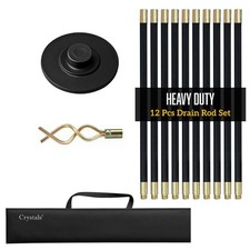 12 Piece Drain Rod Set 9m Plumbing Cleaning Unblock Drainage Worm Screw Plunger