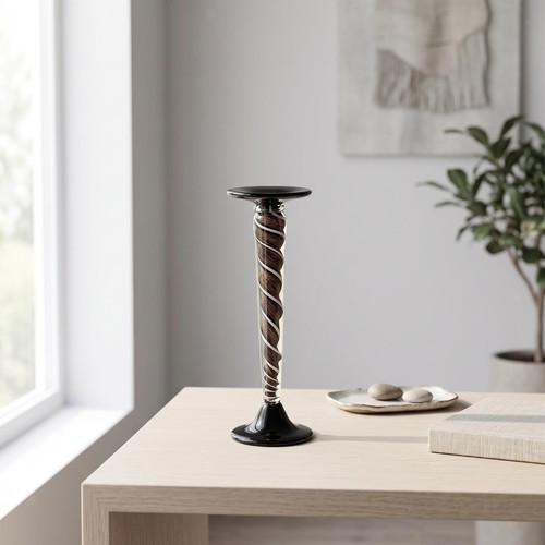 Candle holder with spiral stem - holder,