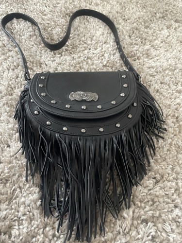 Zara black tassel studded - , bag