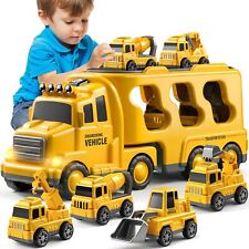 Toy Truck Transport Car Carrier  Includes 7 Toy Cars and Accessories