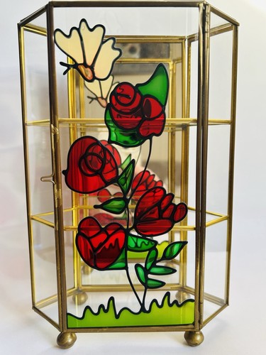 Decorative glass brass mirror - glass,
