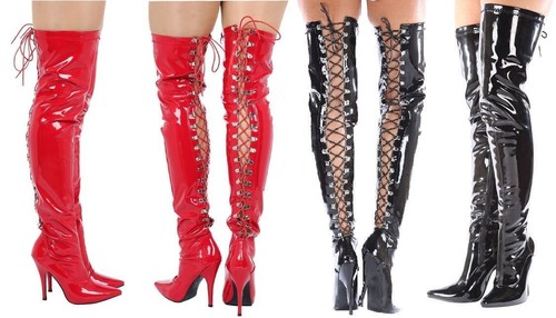 Over the knee back lace - over-the-knee, lace-up