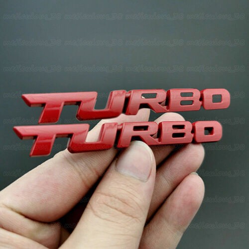 2pcs turbo red metal logo - turbo,
