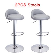 A Pair of Bar Stool PU Leather Home Kitchen Pub Breakfast Bar Chairs Chrome Leg