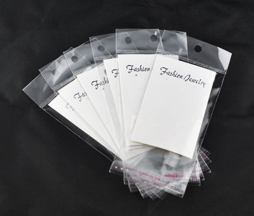 White earring display cards - white,
