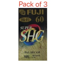 Fuji Super SHG E-60 VHS Blank Video Tape (Pack Of 3 )