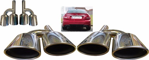 Quad oval chrome exhaust pipe - chrome,