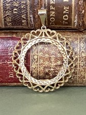 9ct Gold FULL Sovereign Hearts Pendant Mount, 4.8g, London 1972