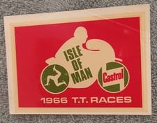 Castrol Oil Sticker Commemorating Isle Of Man T.T. Races, 1966.