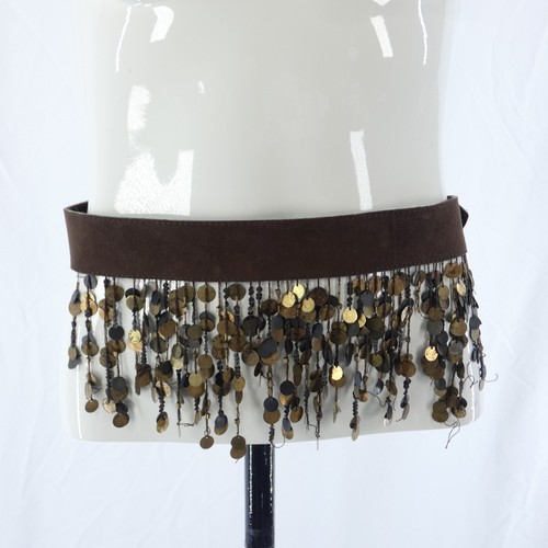 Antik batik belt leather - belt, coins