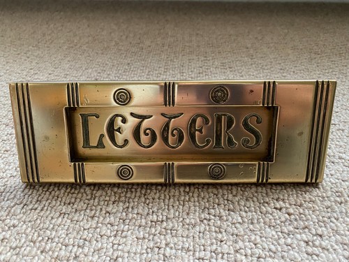 Antique solid brass letterbox - solid,