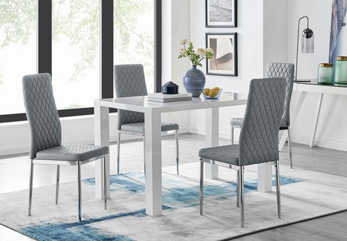 Pivero white high - gloss, dining