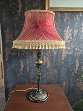 19th C French Chinoiserie Ebonised Lamp