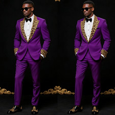 2Pcs Leopard print Men's Suit