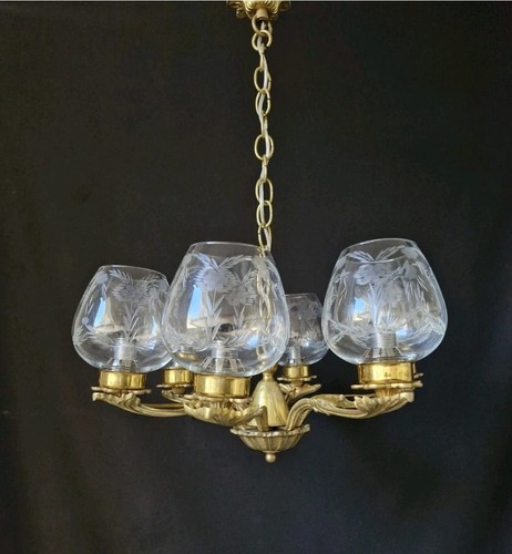 Vintage chandelier brass - ,
