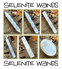 Selenite Crystal Healing Wands *Spiral Round Pointed Natural Aura Cleansing Wand