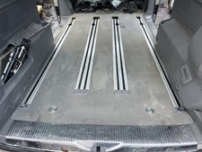 09 VW T5 CARAVELLE MULTIVAN FULL REAR FLOOR GREY CARPET SEAT MOUNT RAIL SYSTEM