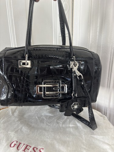2000s faux leather guess black - leather,