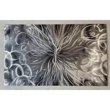 Modern abstract metal wall art. Home Decor. Confused Nova. Black Grey Silver 
