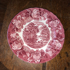Enoch Woods Red Pink English Scenery Plate 20.2cm diameter Price is per Plate