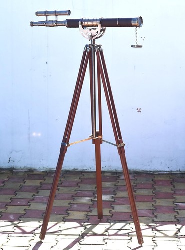 Vintage brass telescope - vintage,