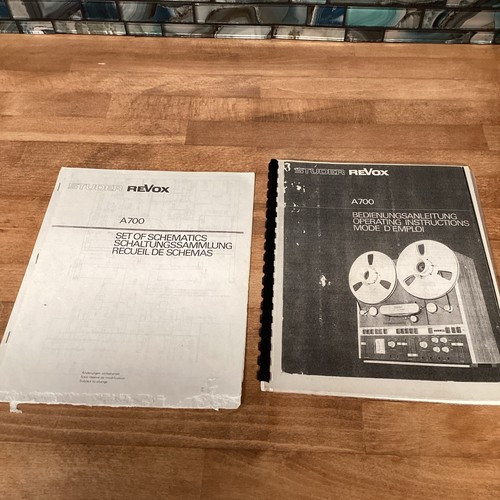 Studer revox a700 operating - revox,